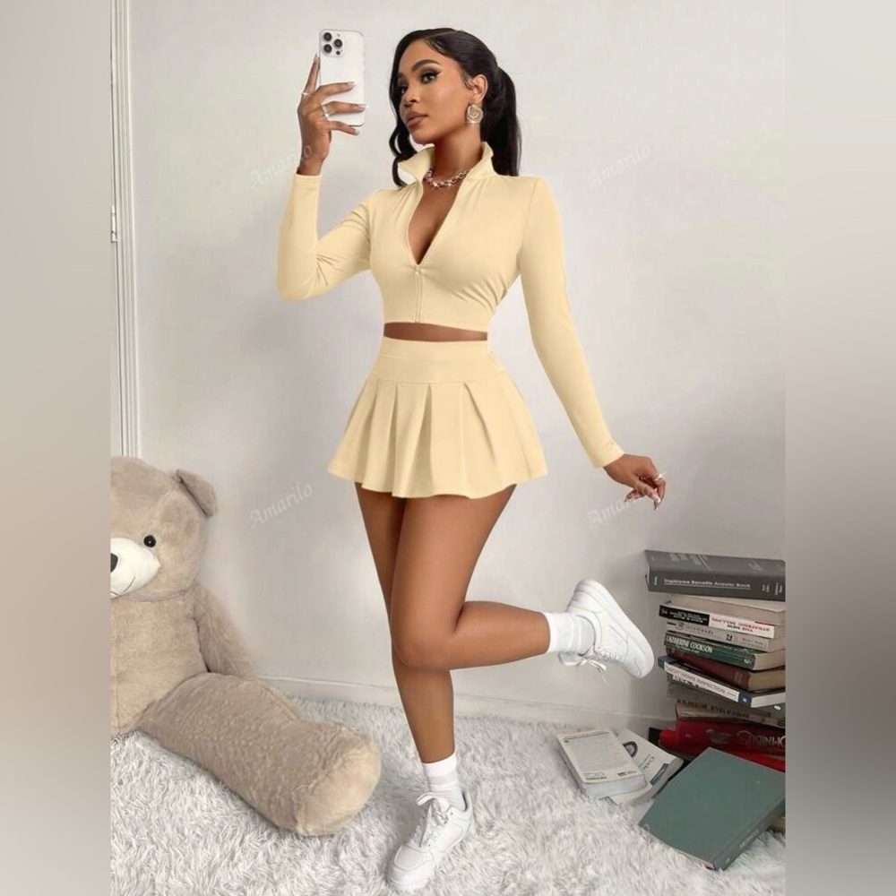 Sweater and tennis skirt set